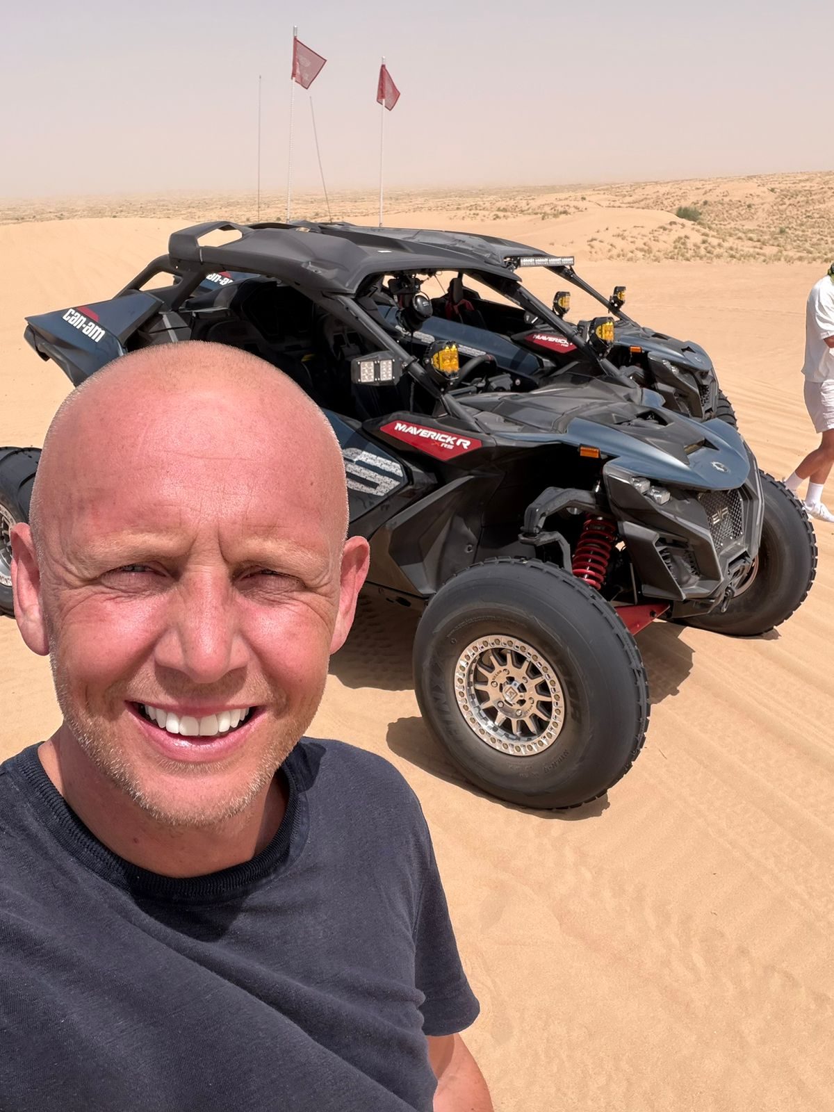 Sam Allcock in the desert near Dubai